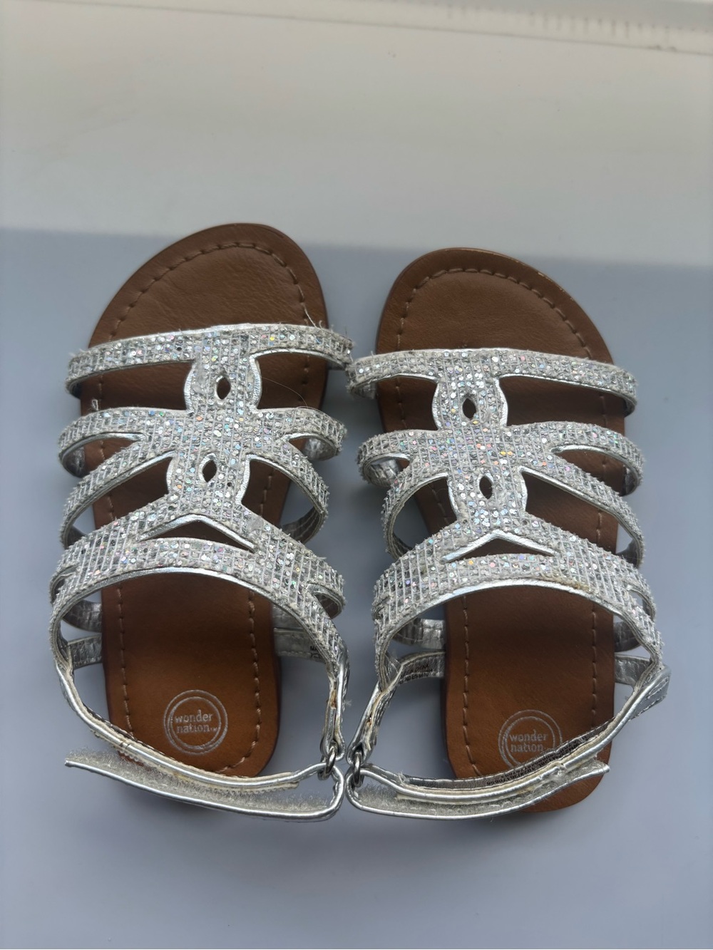 Sparkling Silver Strappy Girls' Sandals